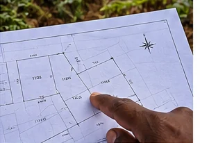 Illustrative cadastral parcel plan being checked against a property location